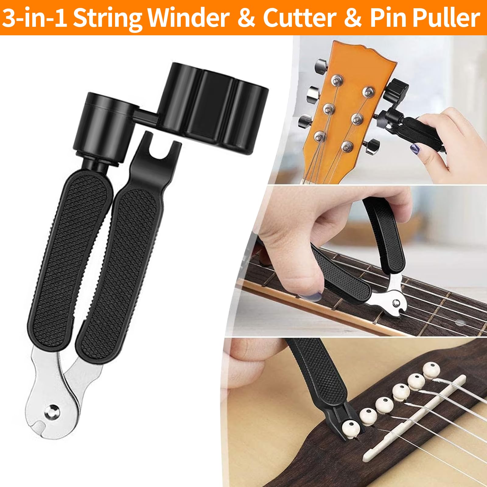 146-teiliges Gitarren-Werkzeugset, professionelles Gitarren-Reparaturset, Gitarrenwartungsset mit Gitarrenwerkzeug-Zubehör und Tragetasche, Gitarren-Setup-Kit für E-Gitarre, Akustikgitarre, Ukulele