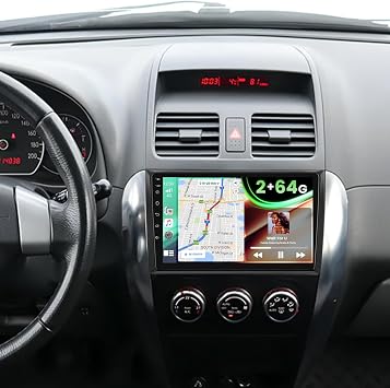 2+64GB Android 15 Car Stereo for Suzuki SX4 2006-2013 Wireless Carplay Android Auto, 9 Touch Screen Car Radio with GPS Navi, WiFi, Bluetooth Audio Receiver, SWC, FM RDS Tuner, Backup Camera