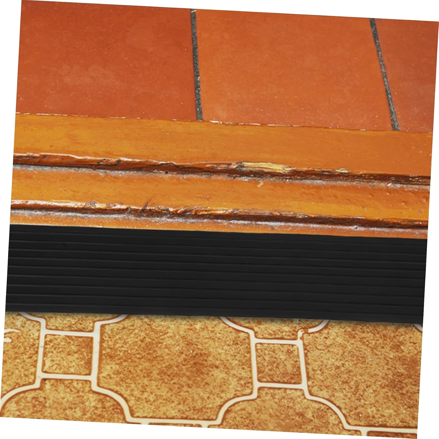 Self-Adhesive Rubber Doorway Ramp for Wheelchairs Strollers Scooters Anti-Slip Entry Reducer for Homes Offices Hospitals Easy Installation Access