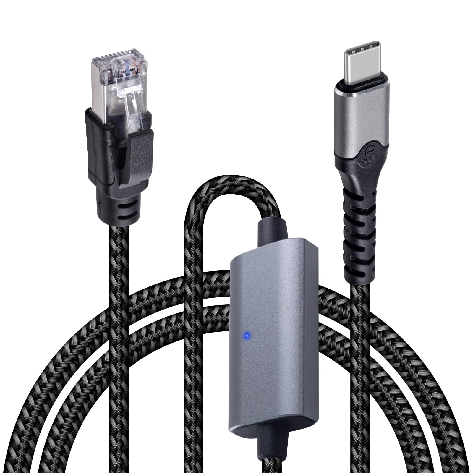 Duttek Short USB C to Ethernet Cable 3.3 FT/1M, Type C to RJ45 Gigabit LAN Network Cable, Plug & Play, for MacBook Pro/Air, iPhone 15 Pro/Max, Galaxy