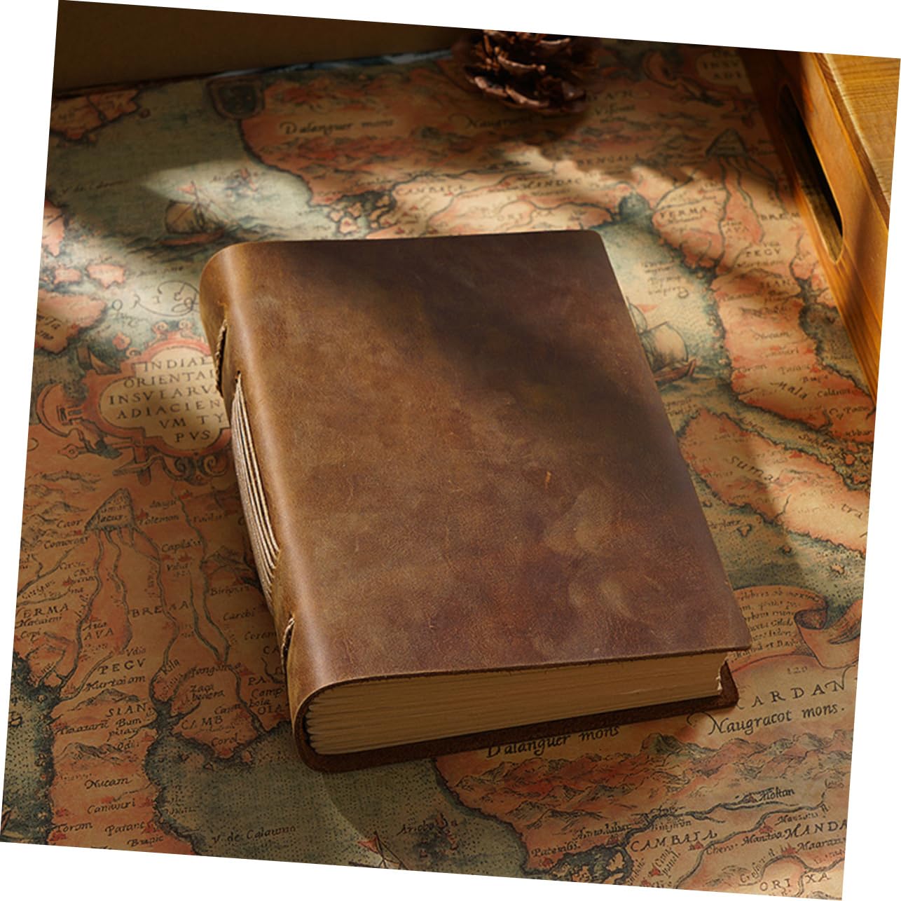 Taccuino Vintage in Pelle Bovina Marrone, Notebook Cartaceo | Pagine Interne Ispessite, Protegge i Fogli, per Studenti e Viaggiatori