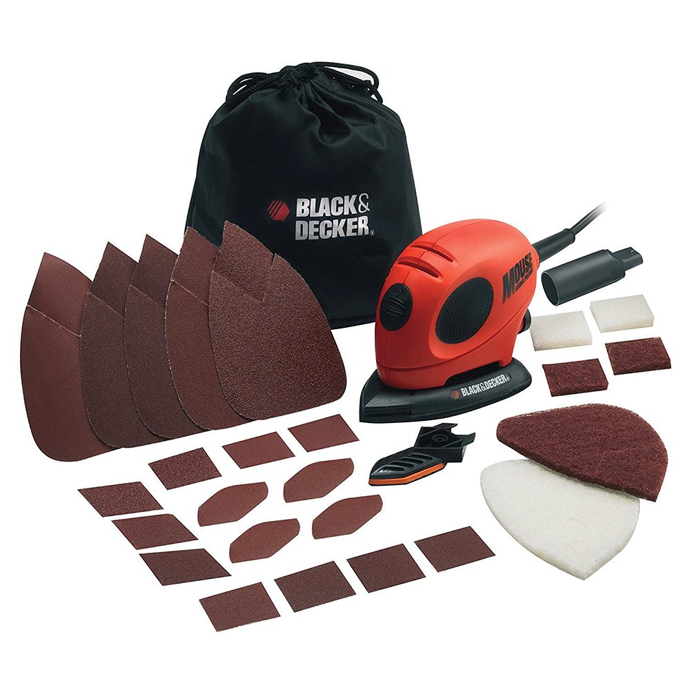 Black+Decker KA161BC-QS - Levigatrice per mouse 55 W, con borsa e 15 accessori
