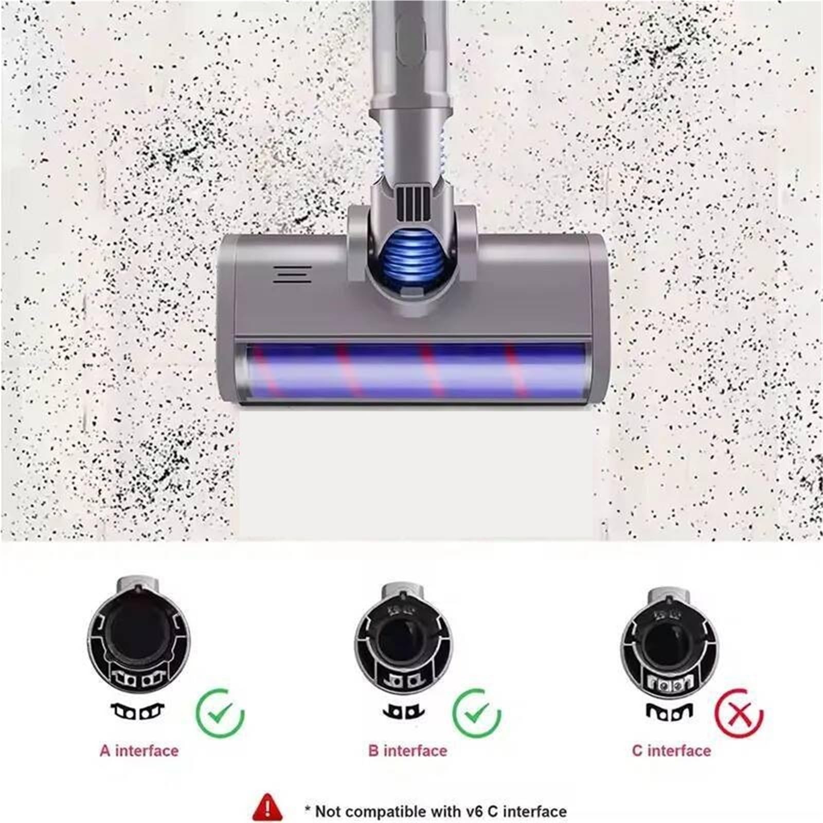 Cepillo de aspiradora, accesorios de suelo con cabezal de rodillo barredor suave, Compatible con Dyson V6 DC58 DC59 DC61 DC62