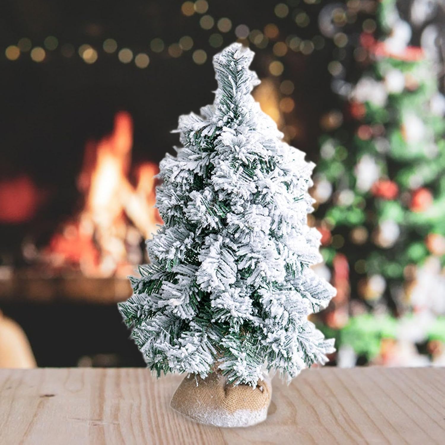 Snowy Christmas Tree Tabletop Artificial Christmas Tree Xmas Tree Tabletop Ornament Mini Christmas Tree Small Christmas Tree Tabletop Christmas Tree Figurine for Xmas Festival Tabletop Decor