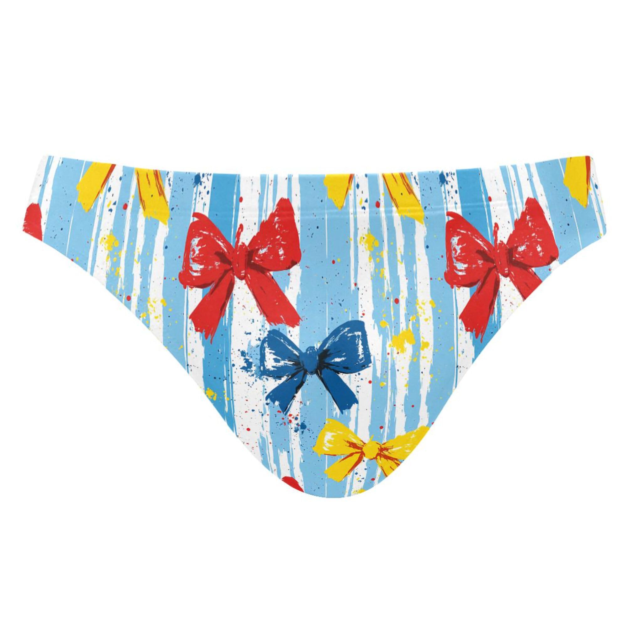S Husky Colorful Bows Swim Briefs for Men Bikini Swimwear Boys Short XXL B0404904