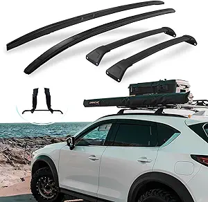 Roof Rails & Cross Bars for Mazda CX5 CX-5, Easy Installation, No Drilling Required, Complete Set in Sleek Black (2017-2025)