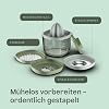 BergHOFF Home Küchenhelfer - 6 in 1 - Messbecher Eiertrenner Küchenreibe Spiralschneider Zitonenpresse & Fingerschutz - Küchenhelfer set
