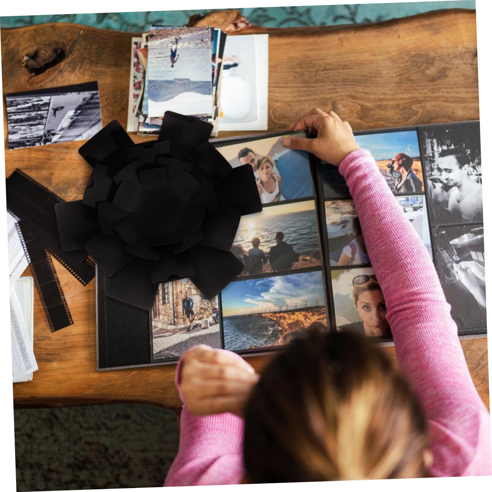 TOPBATHY 1pezzi Album Fotografico Artigianale Contenitore Fai da Te Scatola Regalo Album Ricordi Fatto Mano Decorativo Resistente Compleanno Natale San