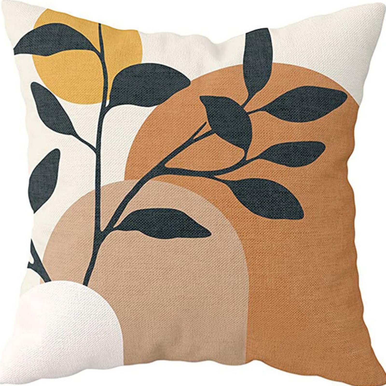 Cushion Covers 40cm x 40cm Plant Green Sofa Cushion Cover Linen with Invisible Zippers,Throw Pillow Covers for Bedroom Home Decor