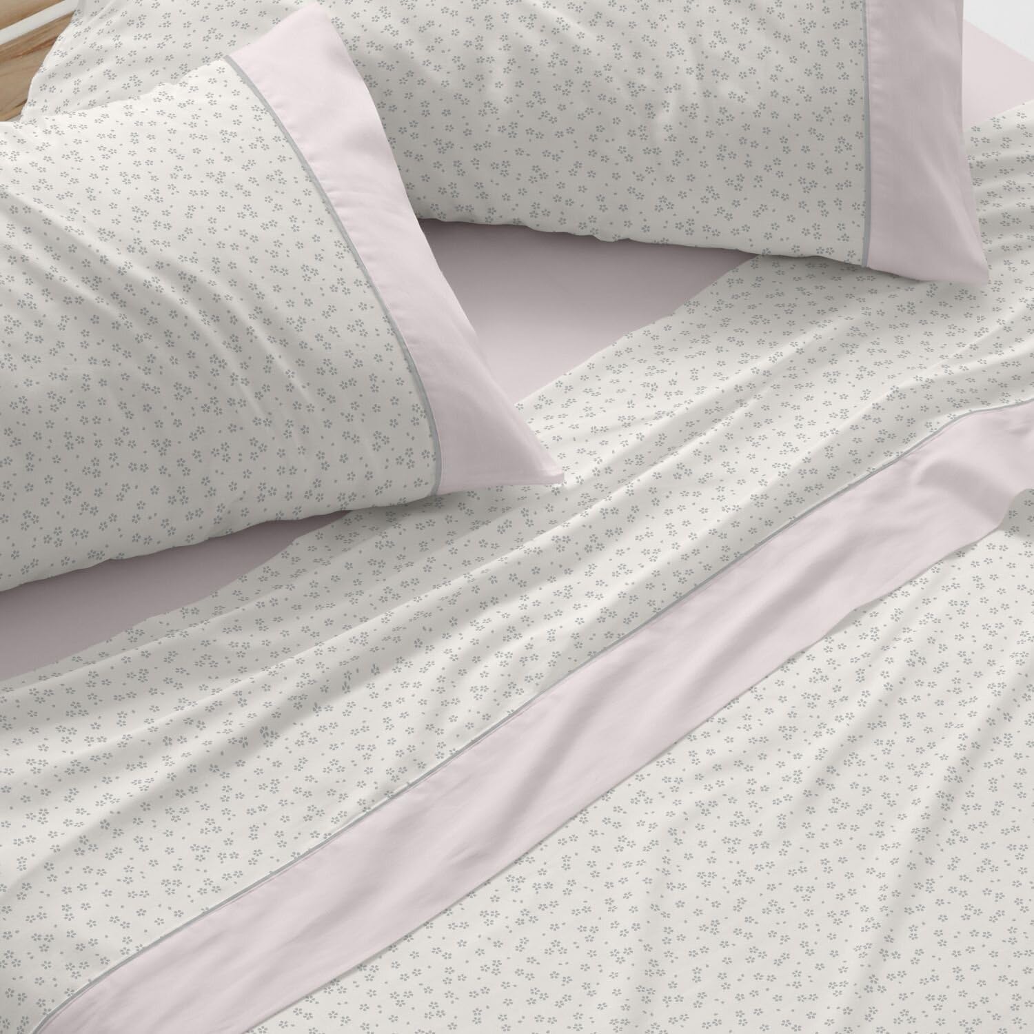 Burrito Blanco | Juego de sábanas | Cama de 90cm. (+Medidas Disponibles) | Diseño 539 | Color Rosa Palo (90x190/200cm.)
