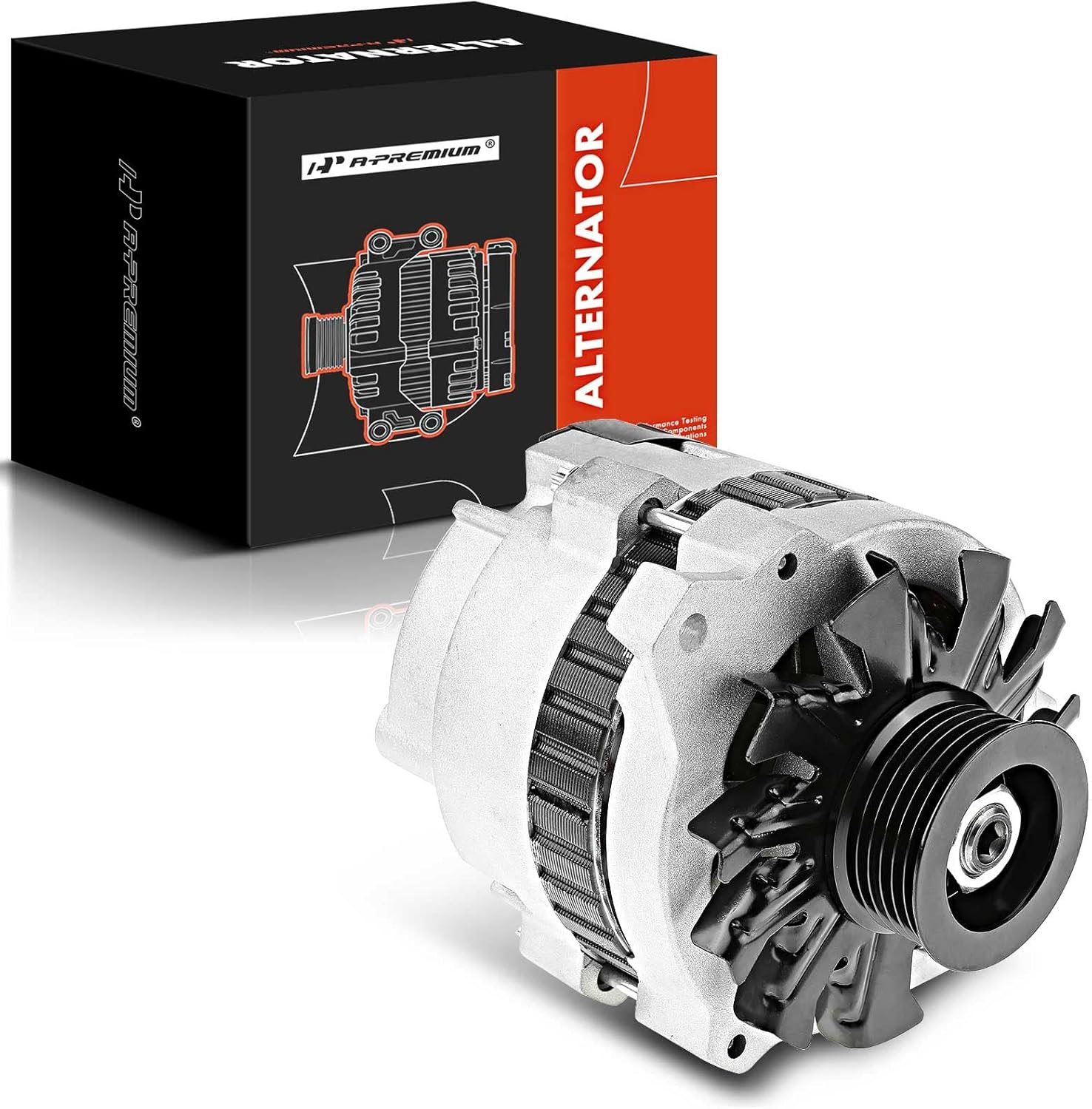 A-Premium Alternator Compatible with Jeep Cherokee 1987-1990, Comanche 1987-1990, Wagoneer 1987, L4 2.5L, 105Amp 12V Clockwise 6-Groove Pulley, Replace# 1101642, 10463391, 111390