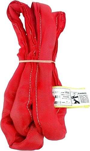 Miniatura 8 de USA Made VR5 X 10' Eslingas rojas de 4 a 30 pies de longitud en el listado, cubierta de doble capa eslingas de elevación de polietileno redondas sin