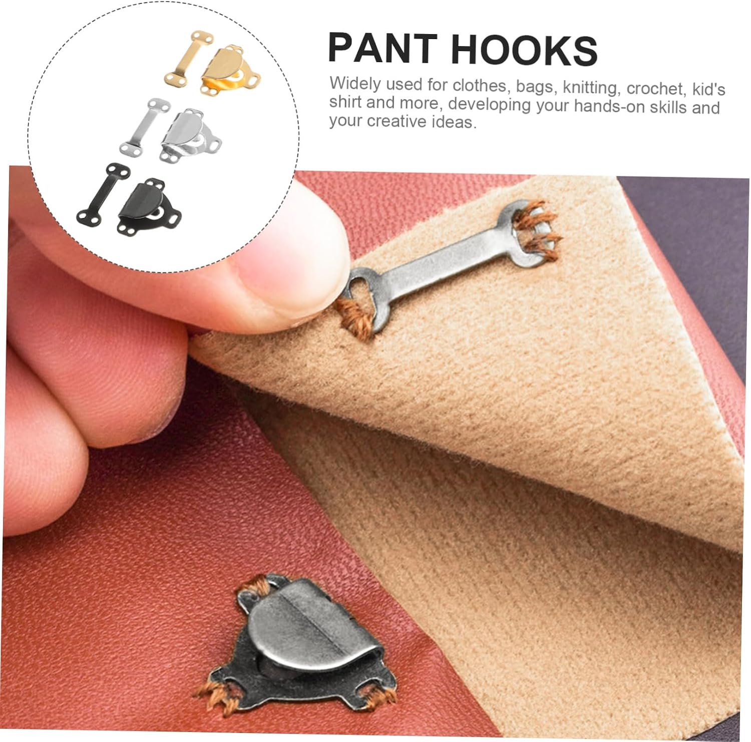 DIYEAH 30sets Skirt Hooks and Eyes for Pants Closure Button Adjusters for Sewing Crafting and Clothing Repair Antique
