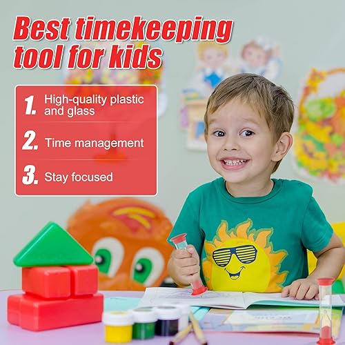 Miniatura 3 de Geelin 24 unidades de temporizador de arena de 1 minuto reloj de arena rojo a granel reloj de arena para niños adultos juegos cepillo de dientes