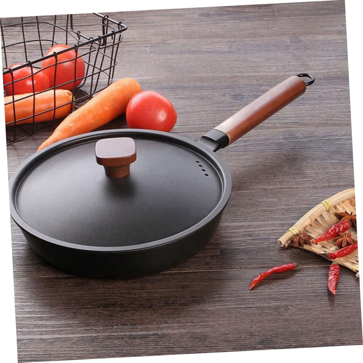 Non-stick Frying Pan Uncoated Cooking Skillet for Eggs Pancakes Steaks for Gas Induction Cookers Practical Kitchen Essential