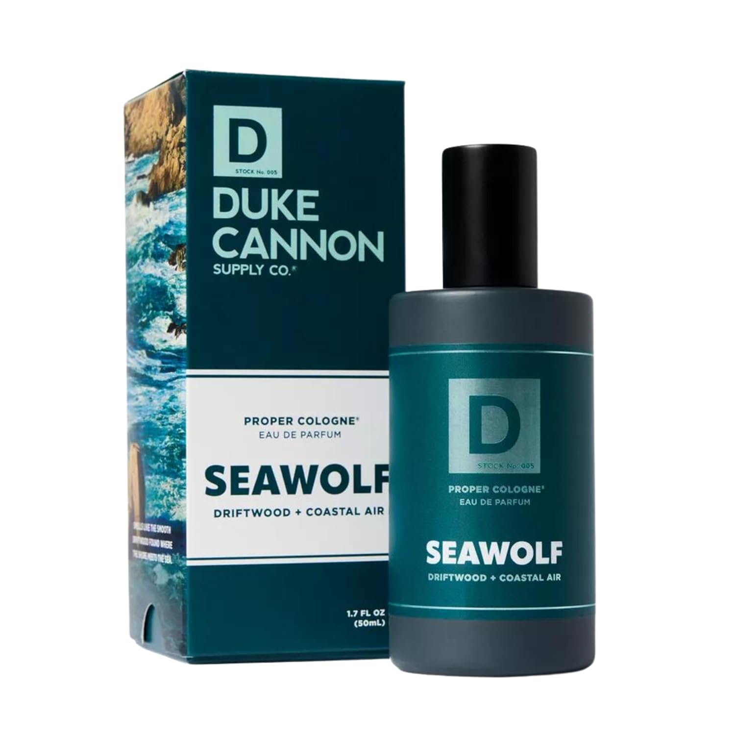 Duke Cannon Proper Cologne Seawolf | Men's Eau de Parfum | Driftwood and Coastal Air | Subtle, Fresh Long-Lasting Scent | 1.7 fl oz Seawolf 1.7 Fl Oz (Pack of 1)