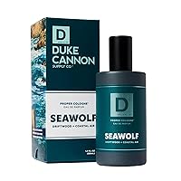Vista 1 de Duke Cannon Proper Cologne Seawolf Eau de Parfum para hombre Driftwood and Coastal Air Aroma sutil y fresco de larga duración 1.7 onzas
