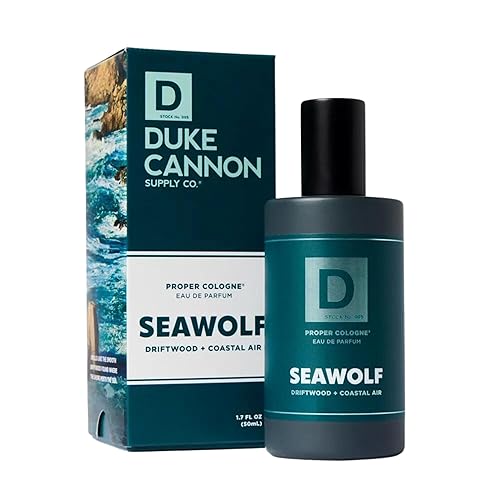 Duke Cannon Proper Cologne Seawolf  Eau de Parfum para hombre  Driftwood and Coastal Air  Aroma sutil y fresco de larga duración  1.7 onzas líquidas