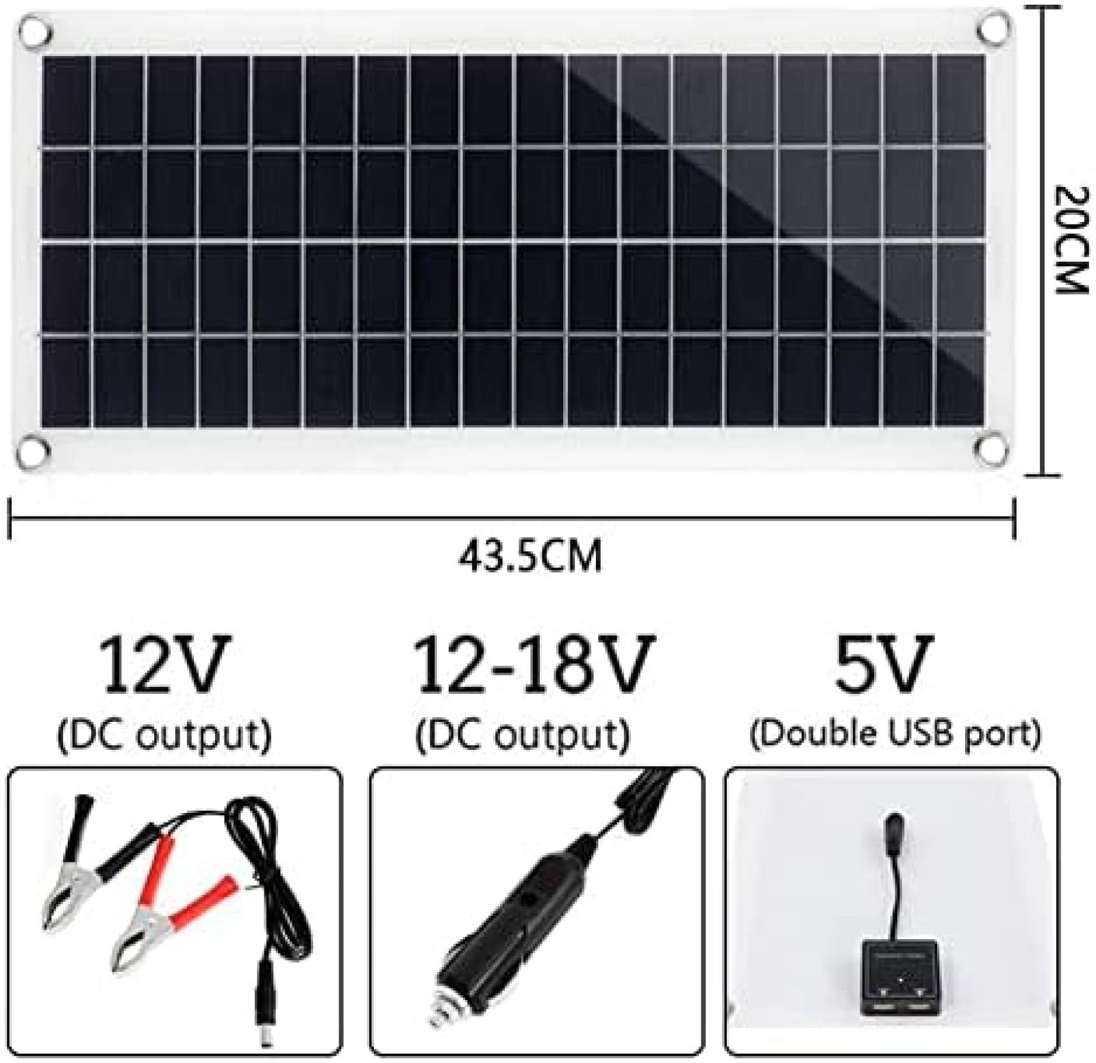 Kit Pannello Solare 50W 12V Kit Pannello Solare Mono Fotovoltaico Policristallino Completo 12V USB Con Controller 60A Celle Solari Per Auto Yacht Camper Barca Cellulare Caricabatterie