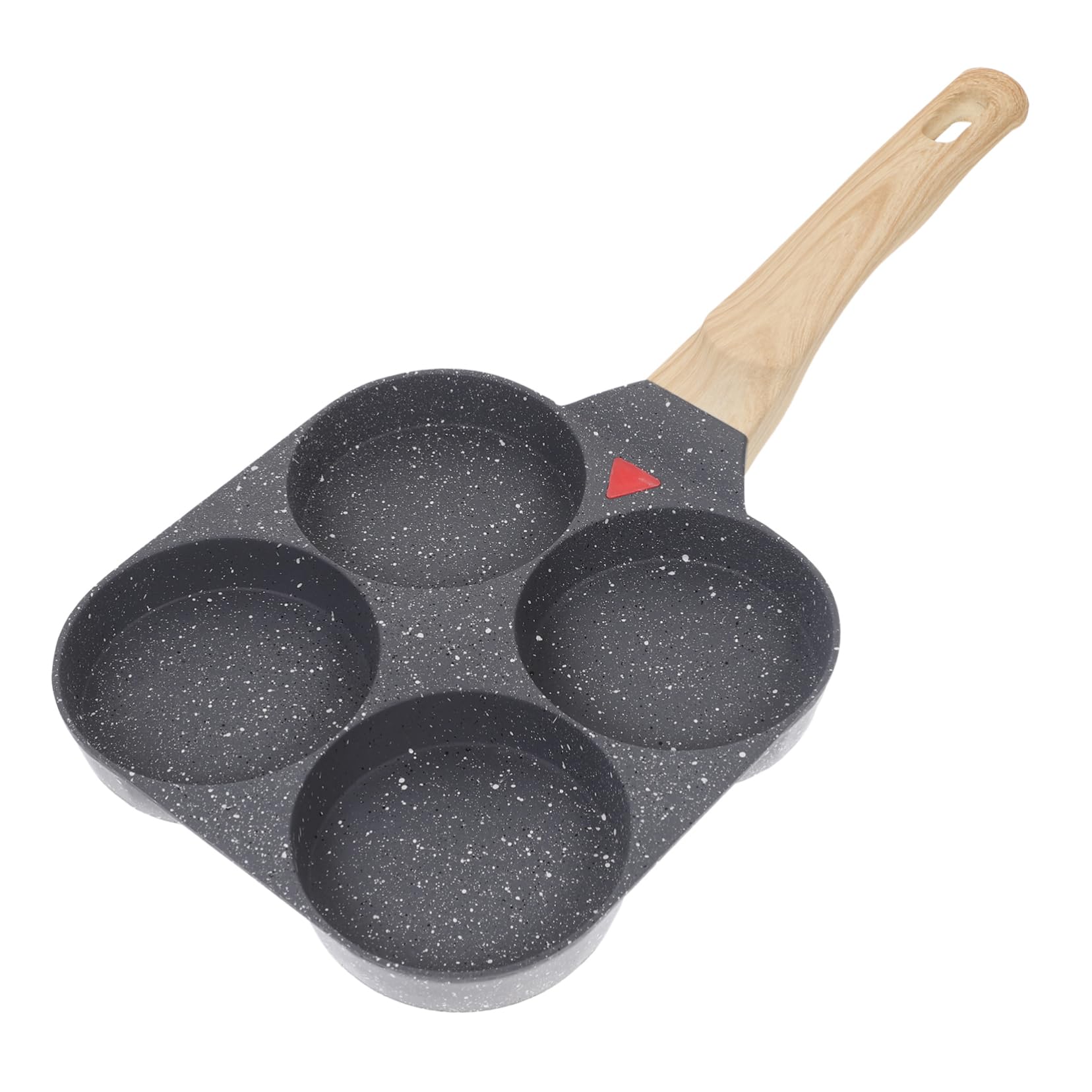 TOPBATHY Mini Sartén Antiadherente De 4 Agujeros Con Mango De Madera Para El Hogar Y El Restaurante