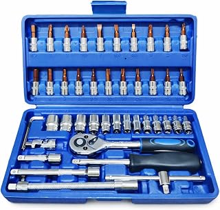 Inditrust 46 In 1 Pcs Crv Torx Tool Kit For Home Use Tools Kit Spanner Set 46Pc Socket Set Goti Set Wrench Set Bike Tool K... Price In India