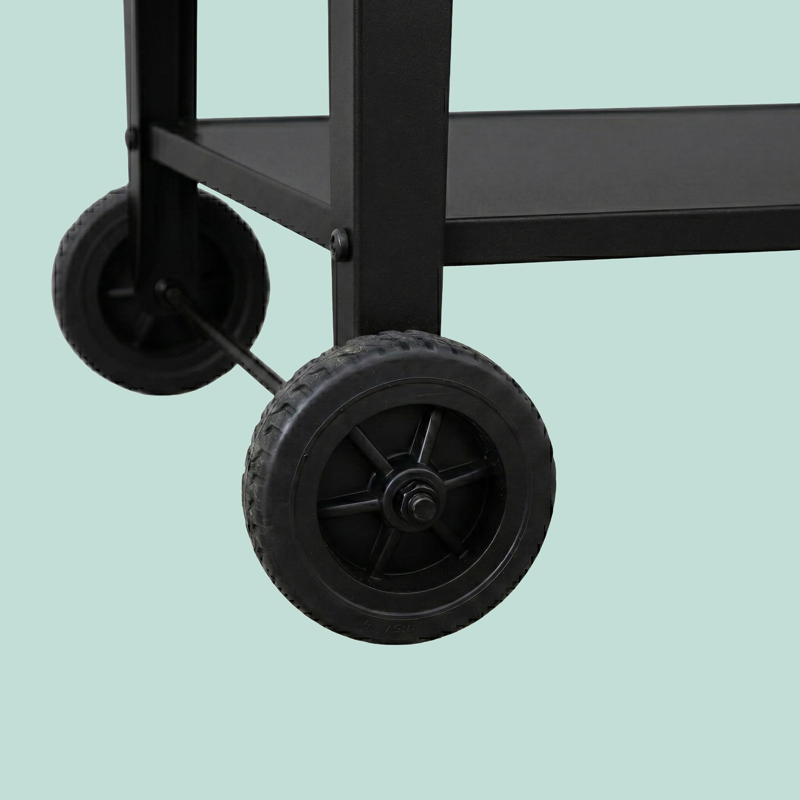 Relaxdays Jardinera elevada con Estante, 2 Ruedas, jardín, balcón y terraza, 80 x 85 x 50 cm, Jardinera móvil, Negro