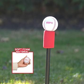 ESPN My First Home Run Batting Tee for Kids Includes Tee Ball Bat, Foam Ball, Home Run Fence, and Batters Box
