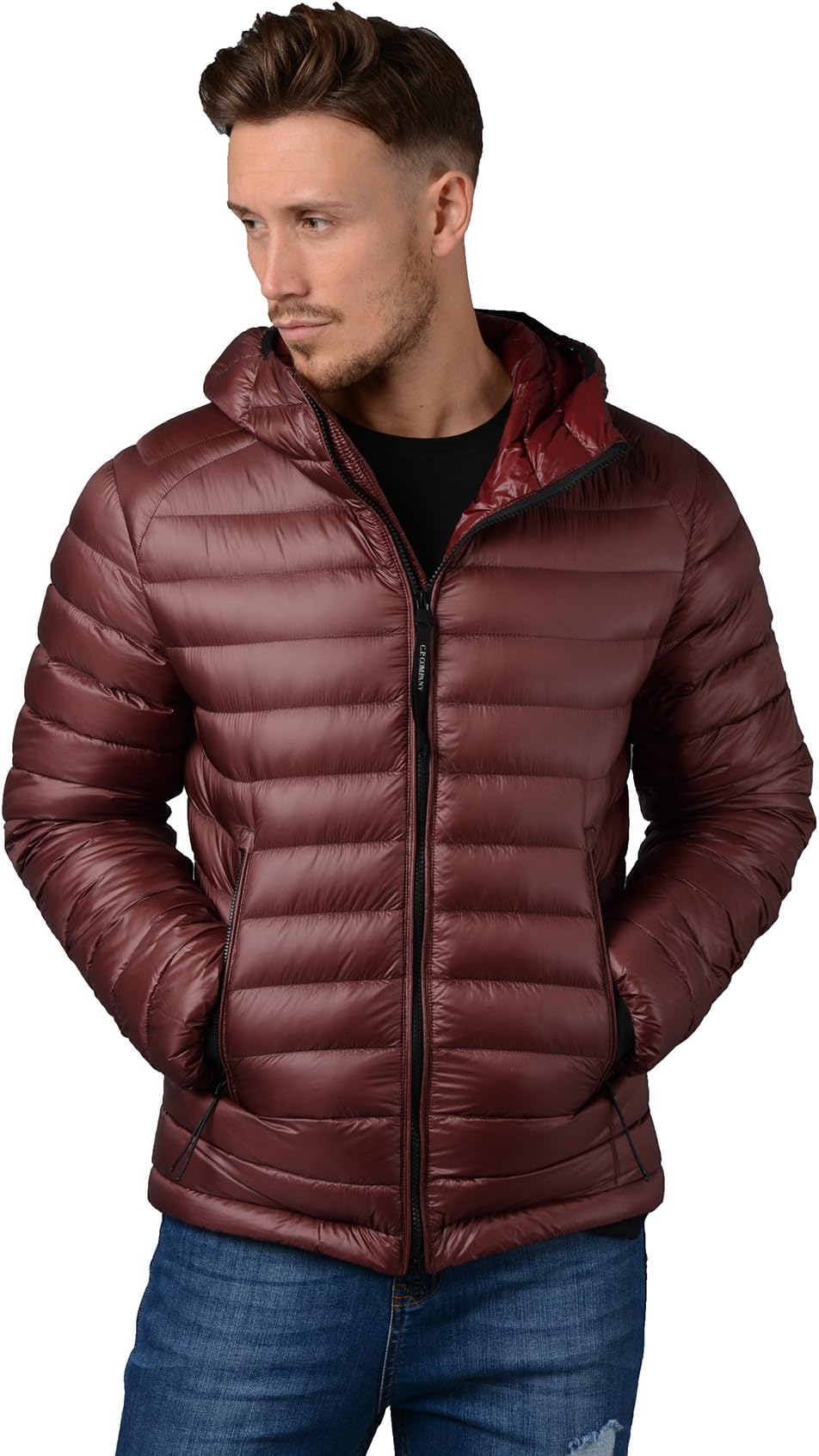 CP Company Jacket - Mens 061A D.D. Shell Lightweight Down Goggle Jacket in Burgundy