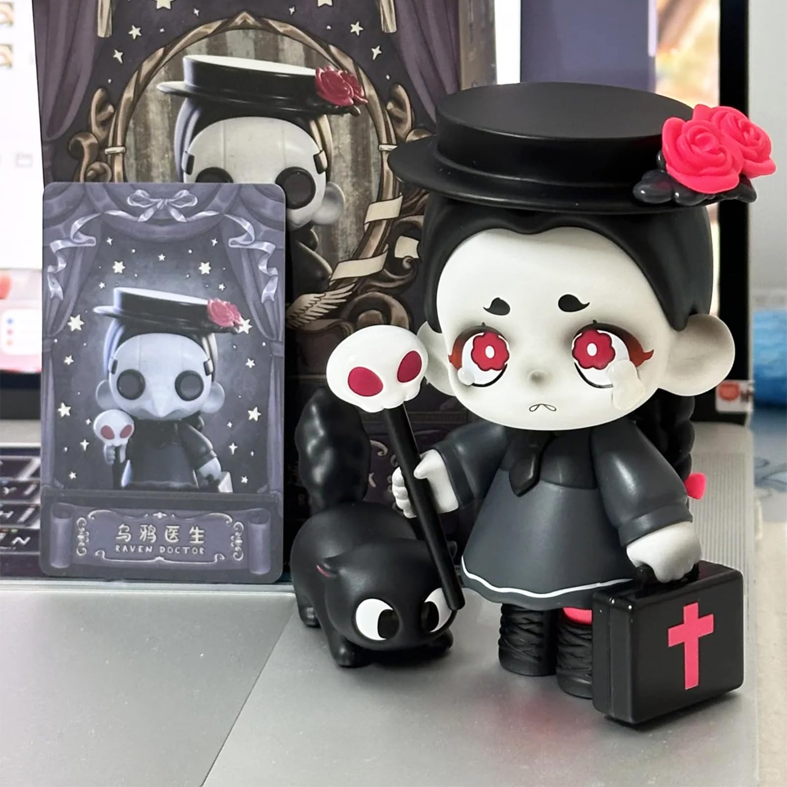 CALEMBOU Anime Blind Box, Cute Kasa Not a Villain Series Blind Box Figure for Desktop Ornament, Collectable PVC Figure for Halloween Christmas