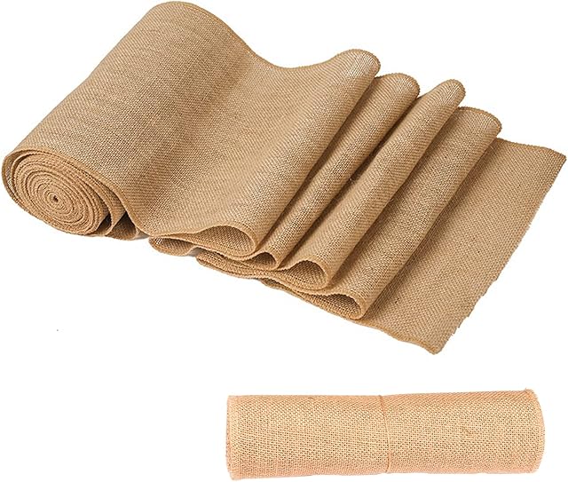 Hessian Fabric Roll, 10m*30cm Natural Hessian Table Runner, Hessian Jute Fabric, Jute Table Runner, Jute Runner for Crafting, Wedding, Table Decoration