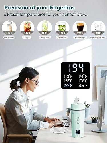Miniatura 4 de balbali Hervidor portátil de 18.6 oz para viajes, 100-250 V, doble voltaje para internacionalglobalEuropa, hervidor eléctrico de 6 viajes
