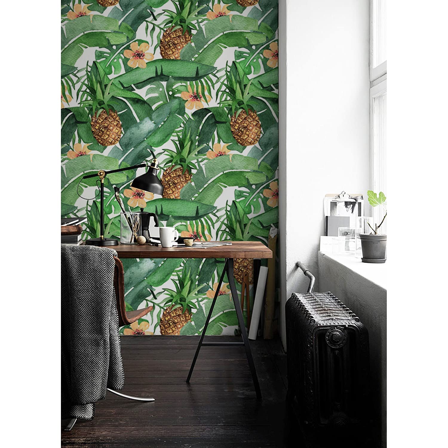 Papier peint auto-adhésif sans colle pour relooker un meuble ou mur abîmé 360x250 cm