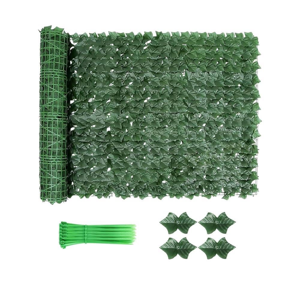 Qisino Potato 3M Artificial Ivy Fence Screening,3M X 1M Garden Fence Screening,Privacy Fence Screen Artificial Hedge Screening With 50Pcs Zip Ties For Garden,Balcony,Outdoor Decoration (Potato 3M)