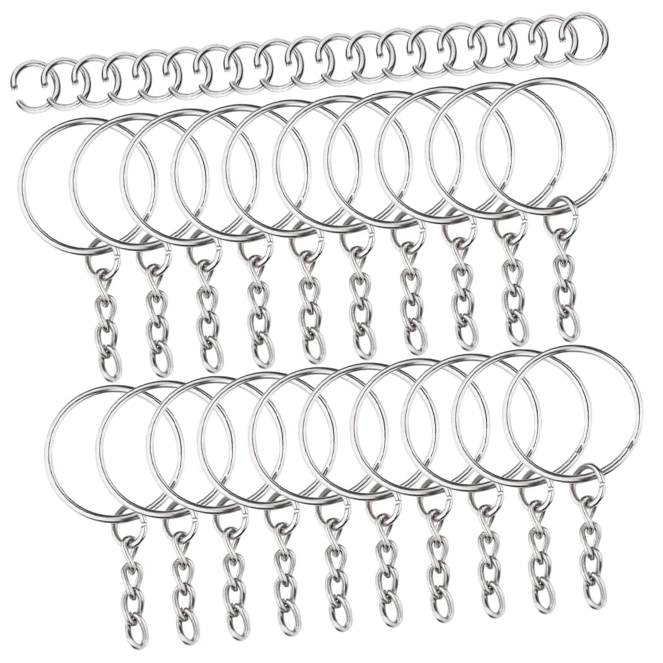 150 pezzi Kit Portachiavi Acciaio Inossidabile con Aghi Vite per Creazioni Fai da Te Accessori per Realizzazione Portachiavi e Decorazioni