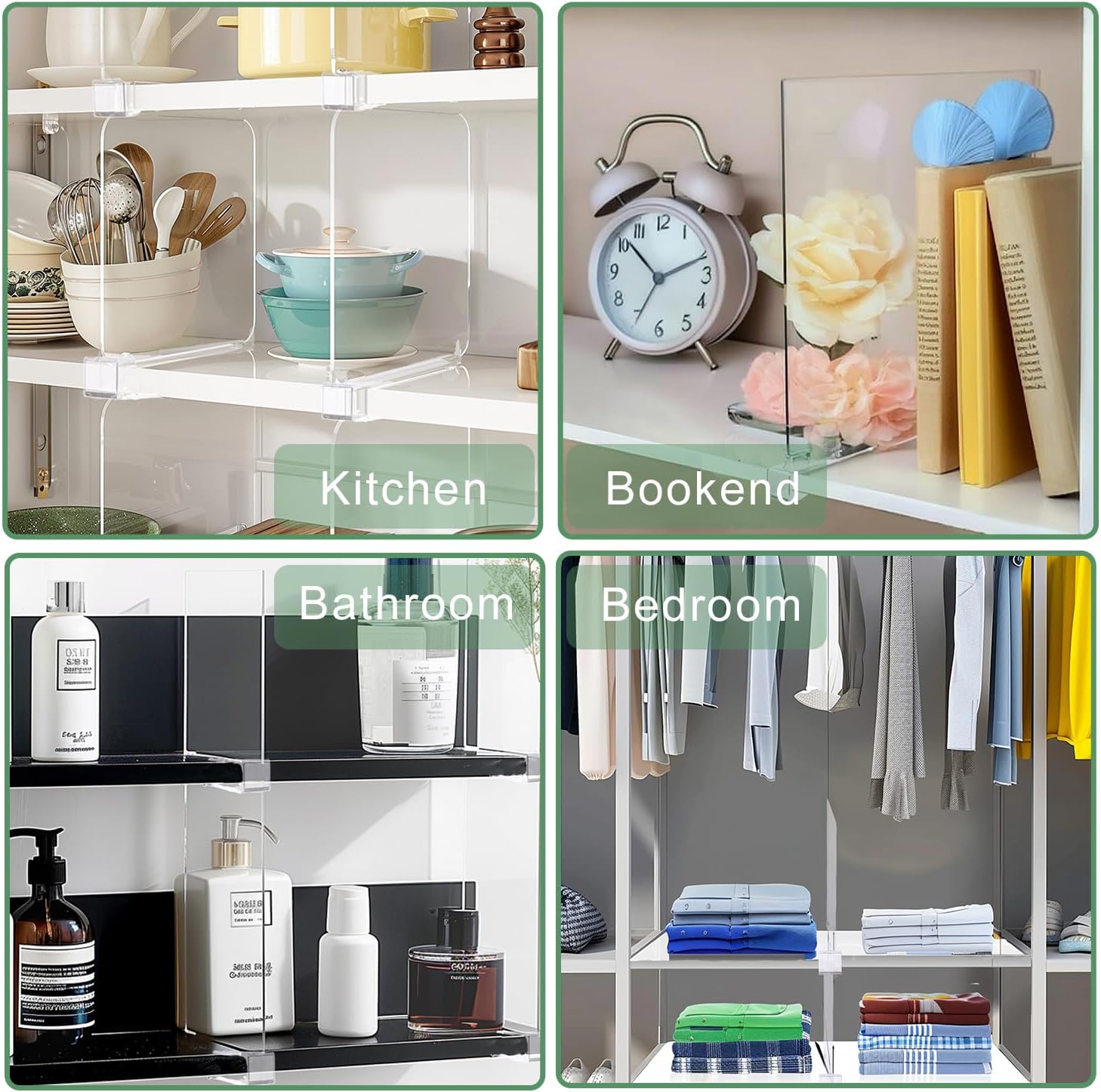 Shelf Dividers for Closet Organization, 12Pcs Closet Purse Organizeder Acrylic Shelf Dividers Purse Closet Organized Closet Dividers for Shelves Clear Shelf Dividers Shelf Separators in Closet (12Pcs)