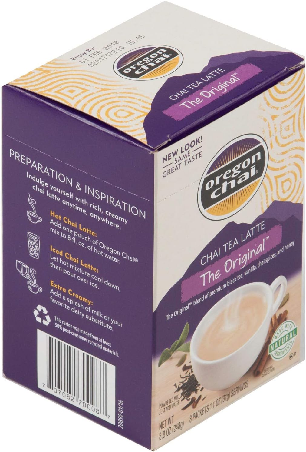 Original Chai Tea Latte Mix - 8 packets per box, 6 boxes per case