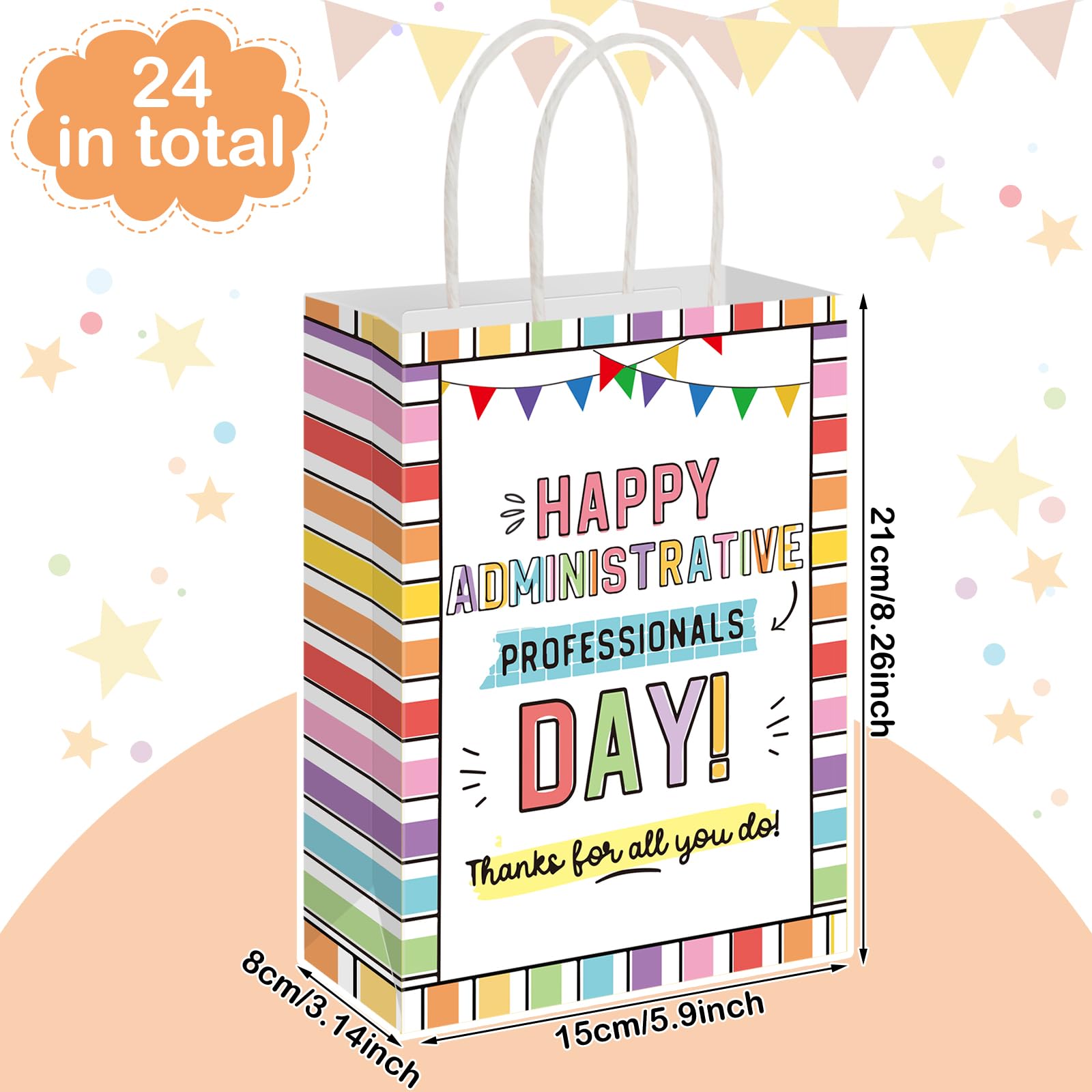 Gilprop 24 Pcs Administrative Professional Day Gifts Admin Assistant Appreciation Gifts Bags Secretary Thank You Party Favors Bags for Women Office Secretary Employee Coworker Birthday Retirement