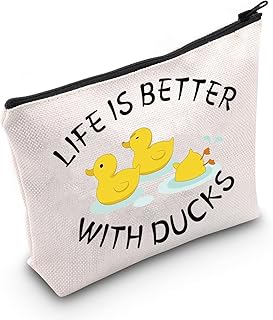 TSOTMO Ducks Gift Ducks Animal Theme Zipper Pouch Duck Pet Owner Gift Life is Better with Ducks Makeup Bag for Duck Lovers (C.Life Ducks)