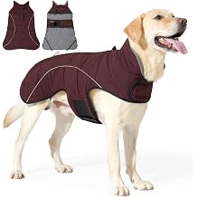 Dog Coats for Medium Large Dogs, Winter Puffer Jacket Waterproof, Warm Fleece Dog Vest with D-Ring, Drawstring & 2 Hidden Elastic Bands, Quilting Large Pet Warm Jackets for Cold Weather