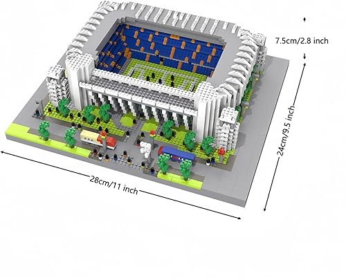 Miniatura 3 de alltogetho Juego de bloques de micro diamantes estilo Madrid estilo estadio de fútbol para adultos, juego de ladrillos para montar campo de fútbol