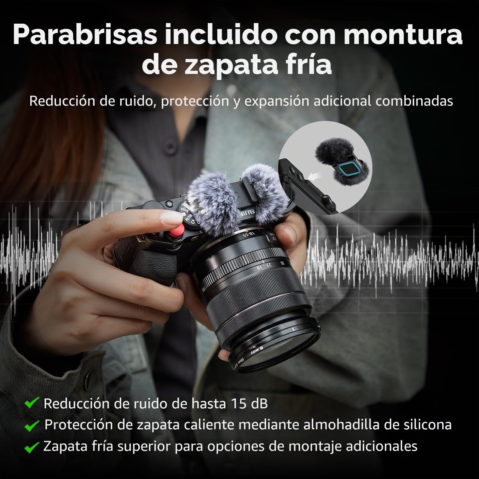 SMALLRIG Empuñadura en Forma de L Cámara para FUJIFILM X-M5, Placa de Liberación Rápida Incorporada para Arca, Incluye Parabrisas con Adaptador de Zapata Fría (Negro) - 4876