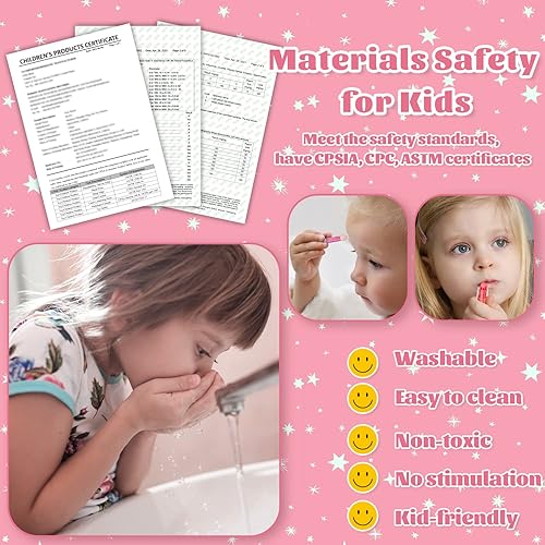 Miniatura 4 de Kit de maquillaje para niñas, juego de belleza lavable para disfraz, estuche cosmético real para niñas pequeñas, juguetes de maquillaje seguros y no