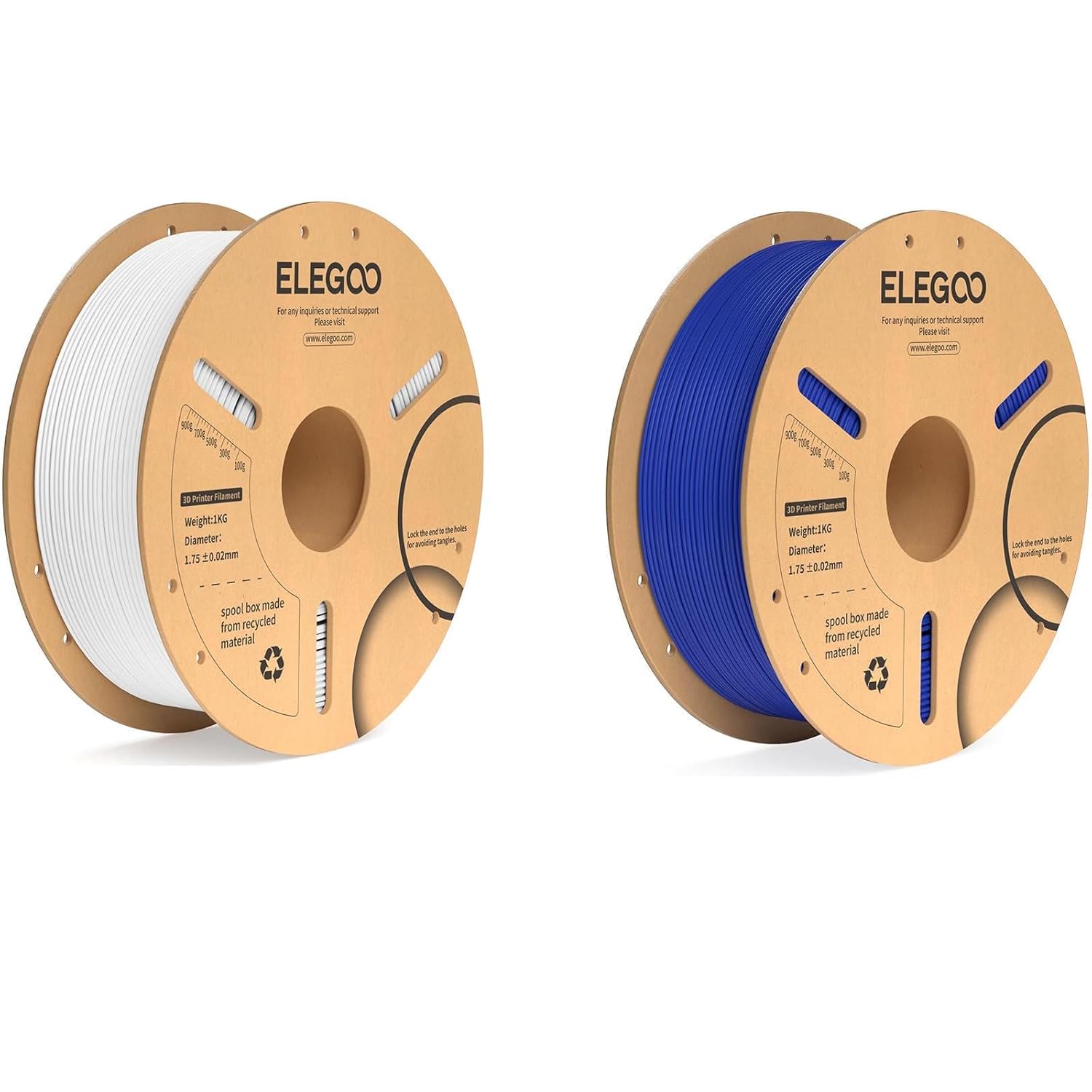 PLA Plus Filament White 1KG & PLA Filament Dark Blue 1KG