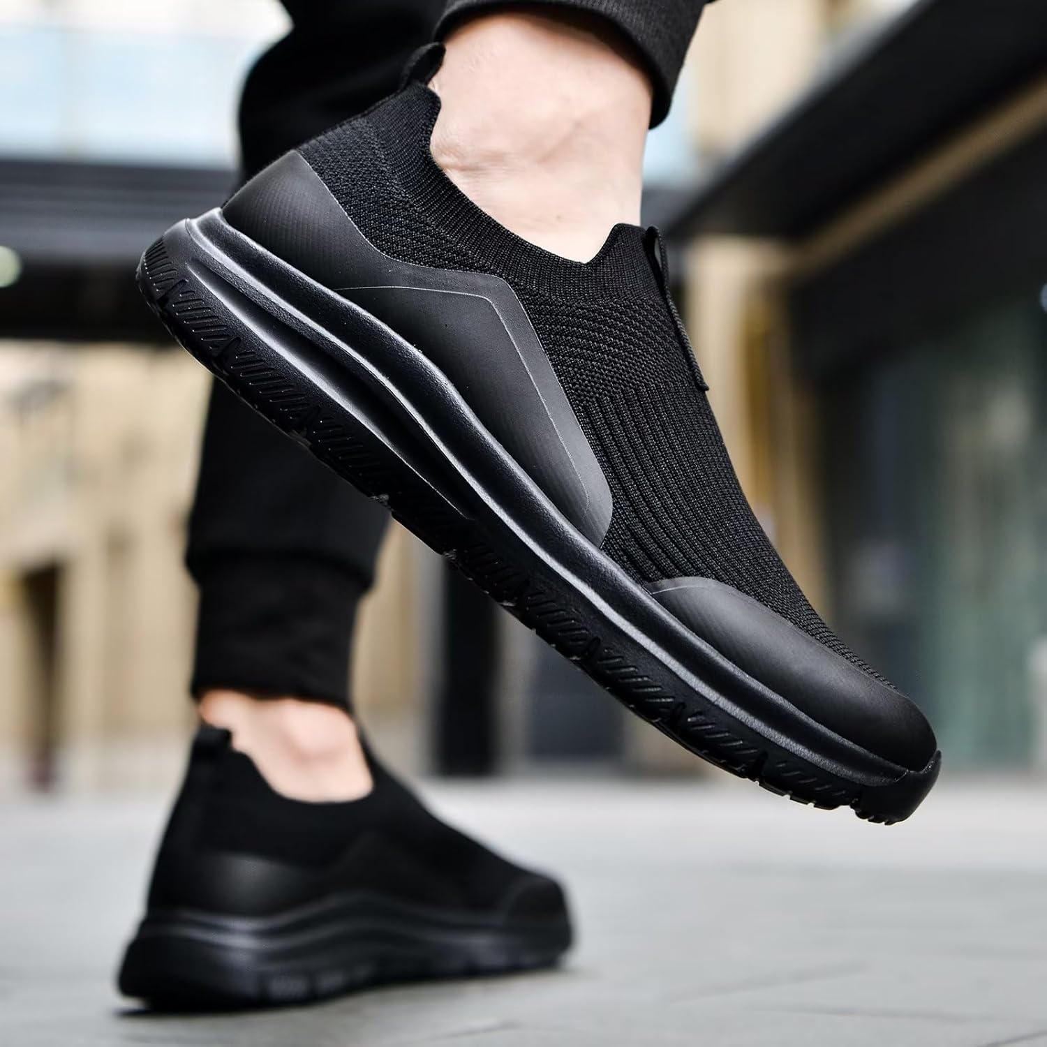 TIOSEBON Men's Slip On Casual Walking Shoes with Orthotic Arch Support, Lightweight Comfort Mesh Sneakers for Plantar Fasciitis, Gym Workout, Hiking - Image 5