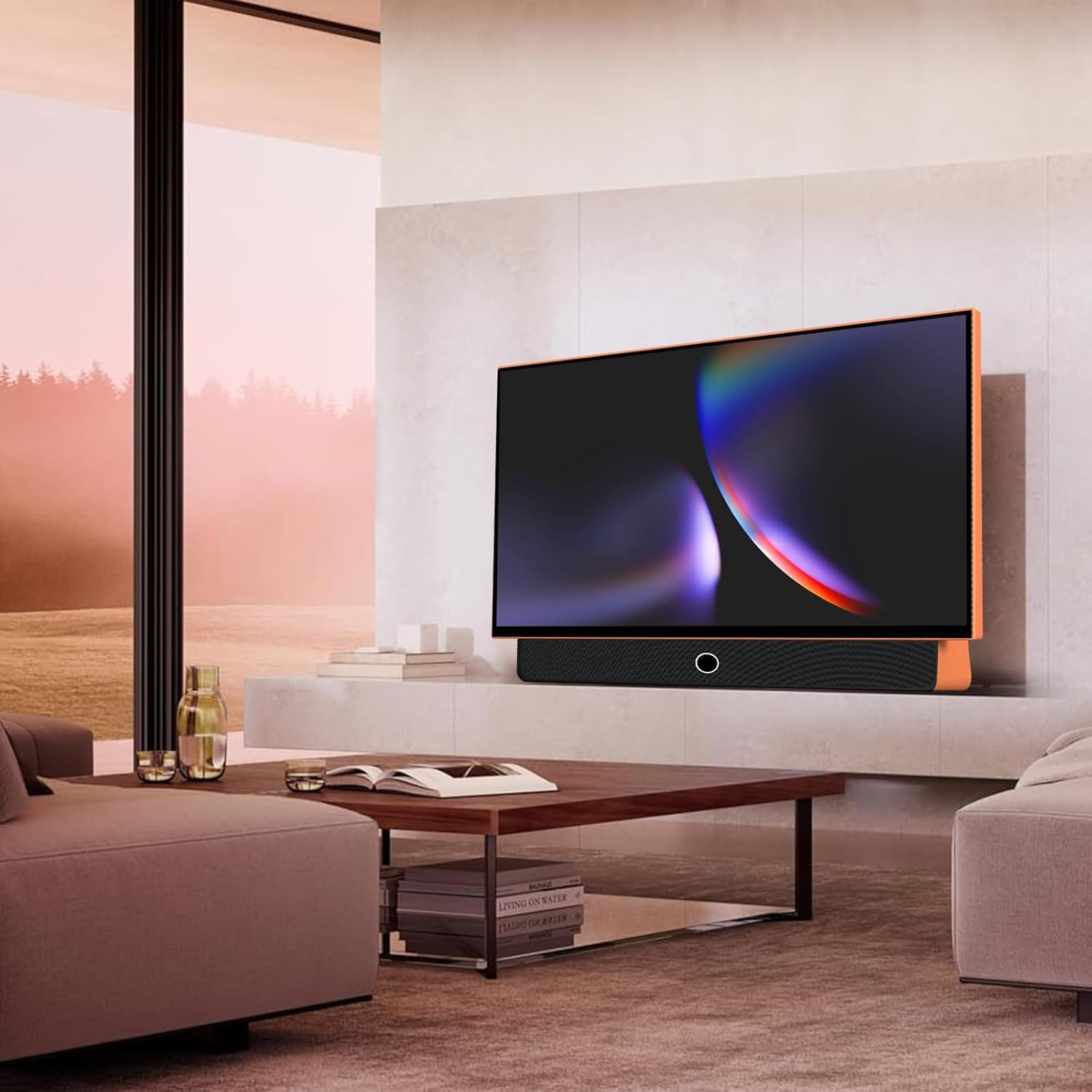 27-Inch Portable Smart TV with Battery Operated, 1080P FHD Smart TV OS, HDR10, Dolby Audio, Chromecast & Bluetooth, Ideal for Outdoor Viewing, RV Trips, Sports & Movie Nights (G27F, Orange)