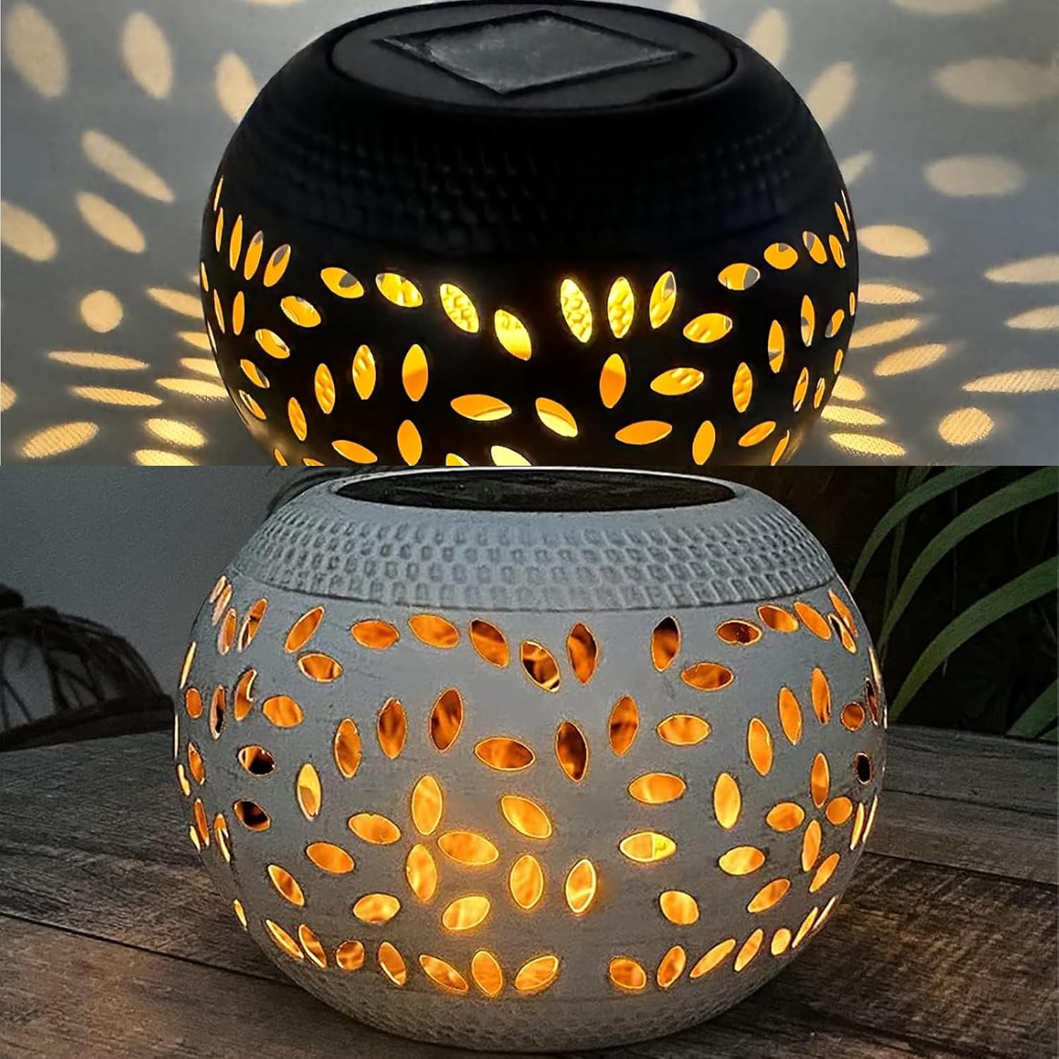 Solar Table Lights Outdoor Waterproof - Dancing Flickering Flame Lamp Metal Tabletop Light Solar Powered Decorative Lighting Lantern for Desk Bedroom Patio Garden Pathway Yard