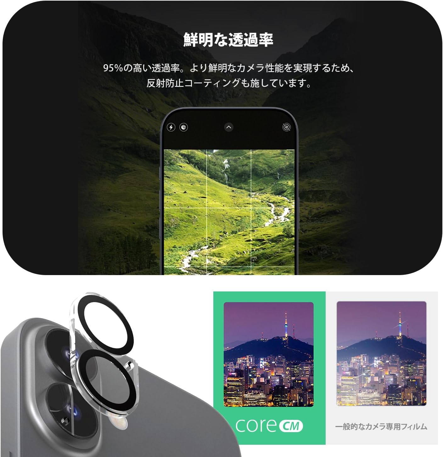 araree CORE CM AR28004i17PM Tempered Glass Film for iPhone 17 Pro Max Camera [Integrated Lens Protection, Full Coverage, High Transmittance, 9H Hardness, Shatterproof, Anti-Fingerprint]