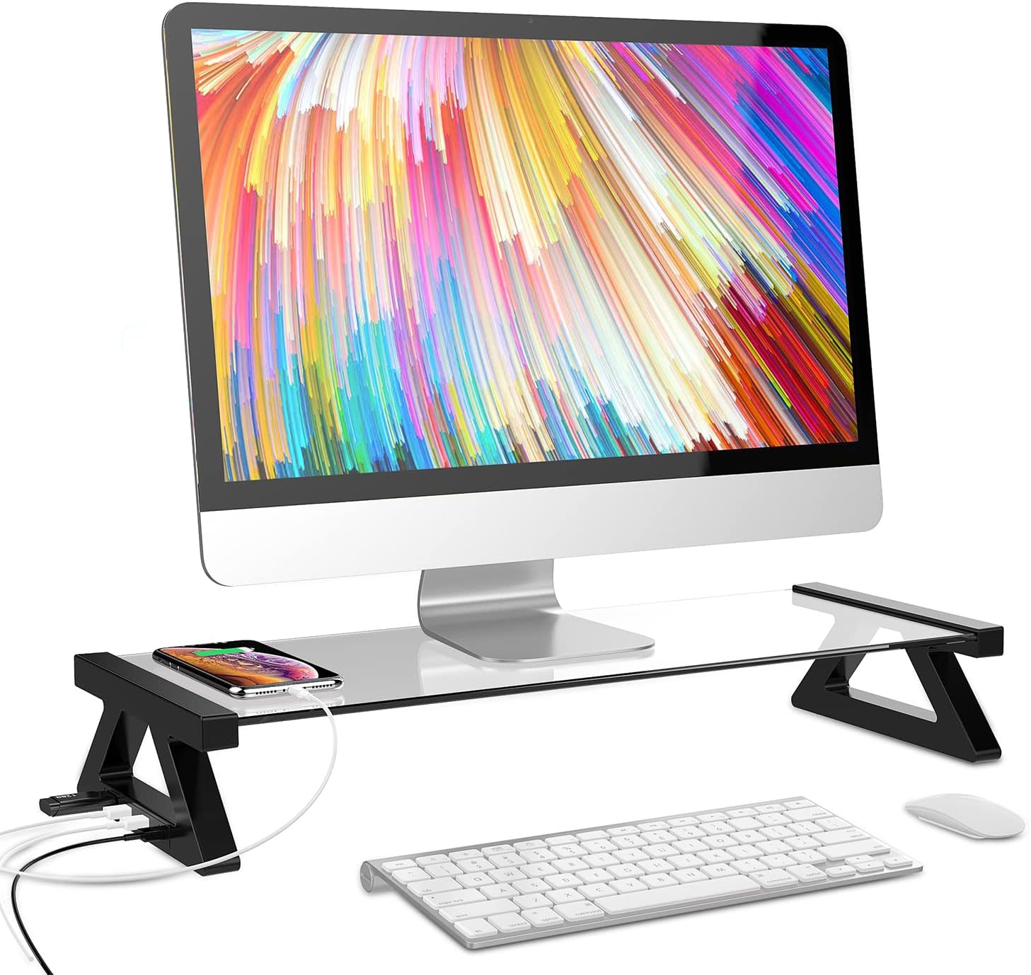 Amazon.com: Yivandi Computer Monitor Stand with USB Ports, Clear ...