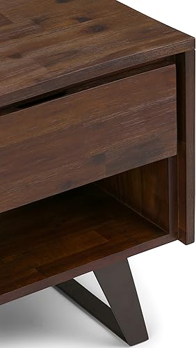 Miniatura 172 de SIMPLIHOME Lowry - Mesa auxiliar cuadrada de madera de acacia maciza y metal, de 22 pulgadas de ancho, moderna, industrial en marrón envejecido café