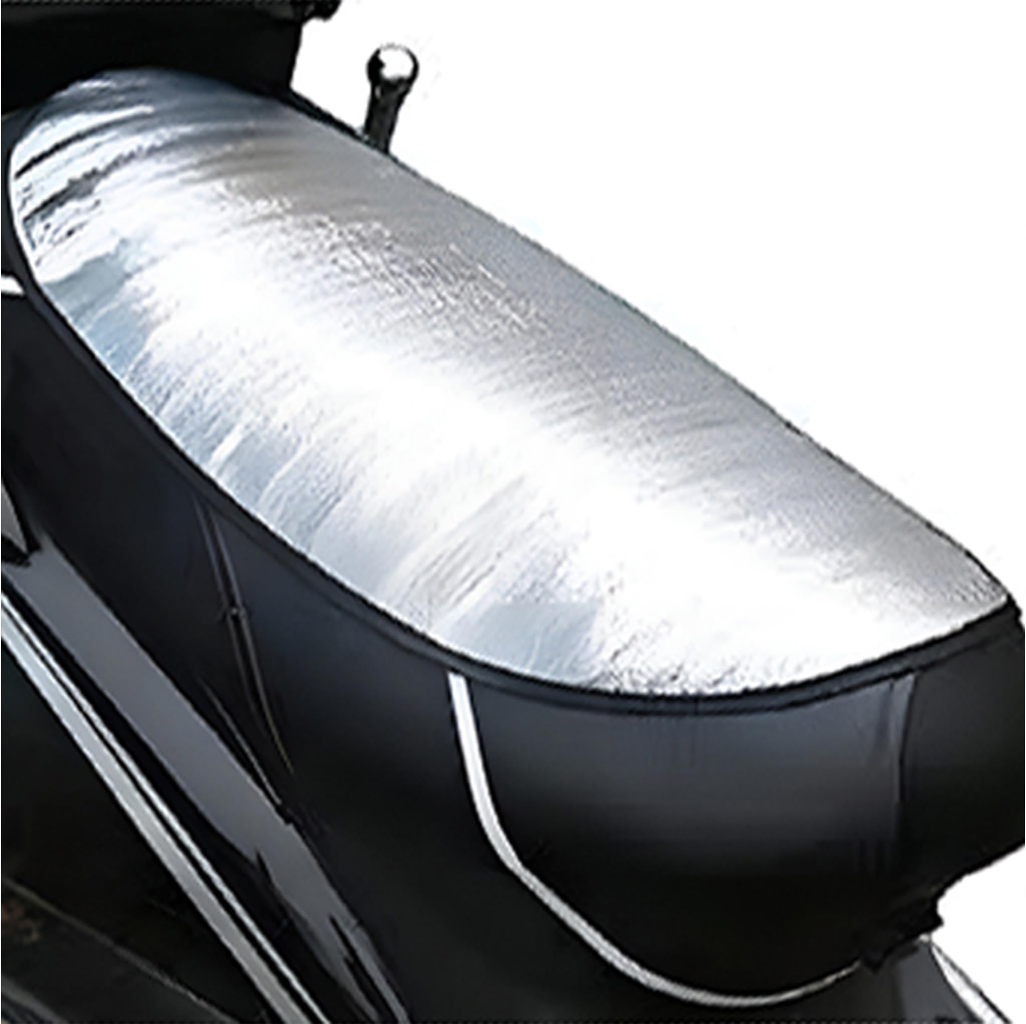 Universal Heat Insulation Seat Cover for All Motorcycles, Scooters & Scooty | Aluminum Foil Sun Protection Mat | Water Resistant & Sunscreen Saddle Guard | Breathable Heat Reflective Pad-image-48